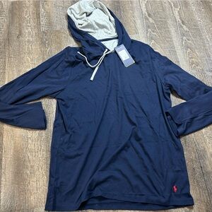 Ralph Lauren Navy Blue Supreme Comfort Men’s Hoodie Cotton Medium NWT $65